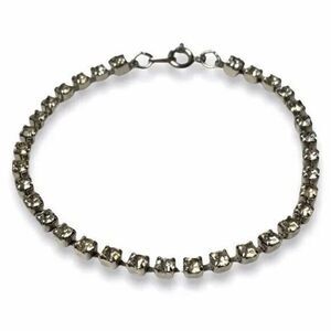 Vintage Tennis Bracelet Silver Tone Rhinestone Link Eternity Costume Jewelry